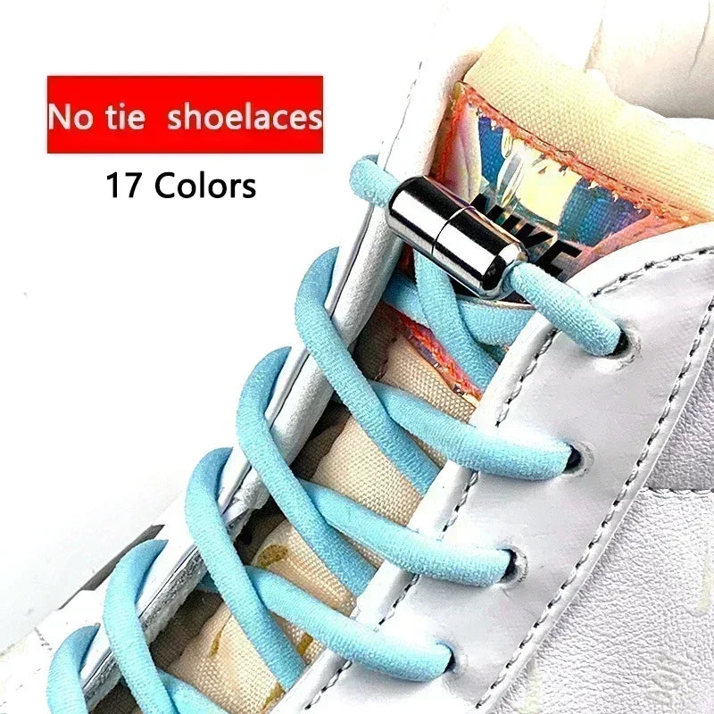 100cm Elastic No Tie Shoelaces with Metal Lock for Sneakers