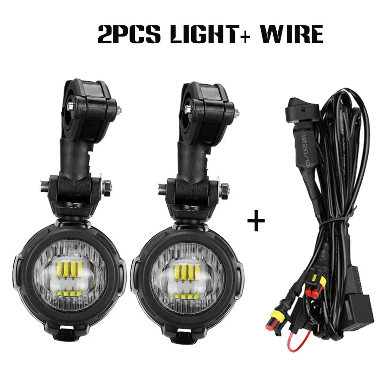 40W LED Auxiliary Fog Lights for BMW Motorcycles - 2 Pcs