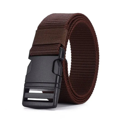 Men's High Quality Canvas Tactical Belt with Plastic Buckle