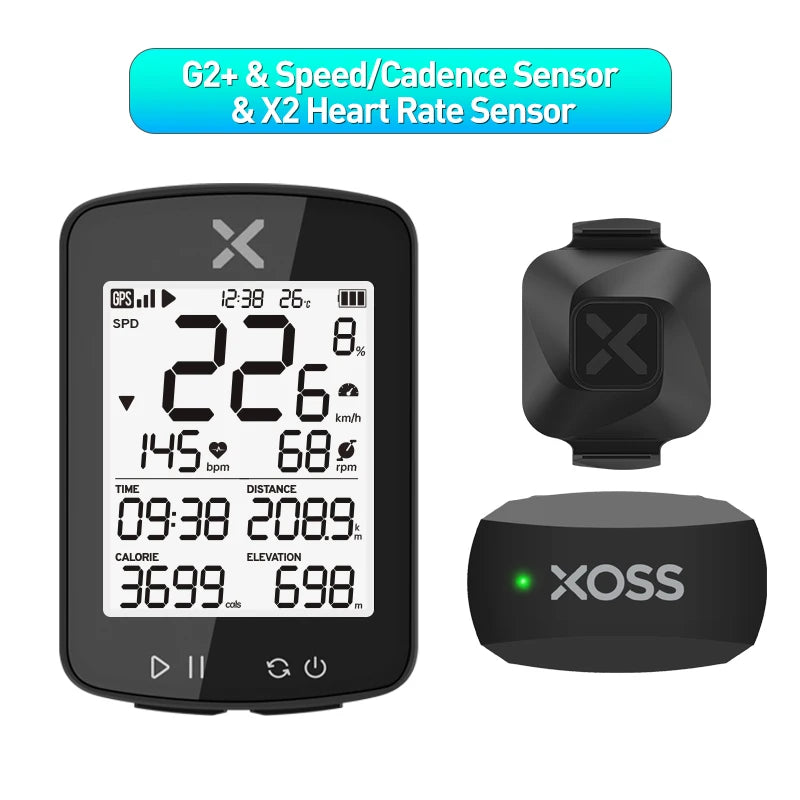 XOSS G2 GPS Bike Computer - Wireless Cycling Speedometer