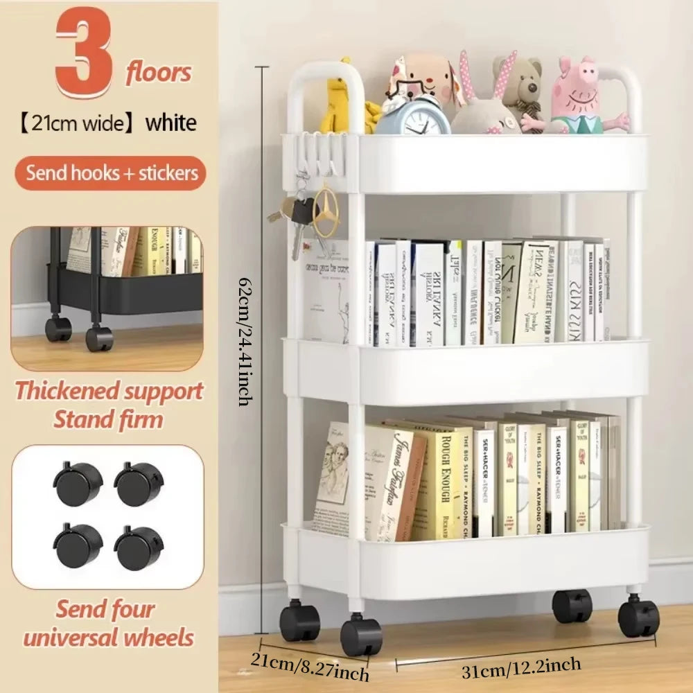 Movable Multi-Function Storage Rack with Wheels