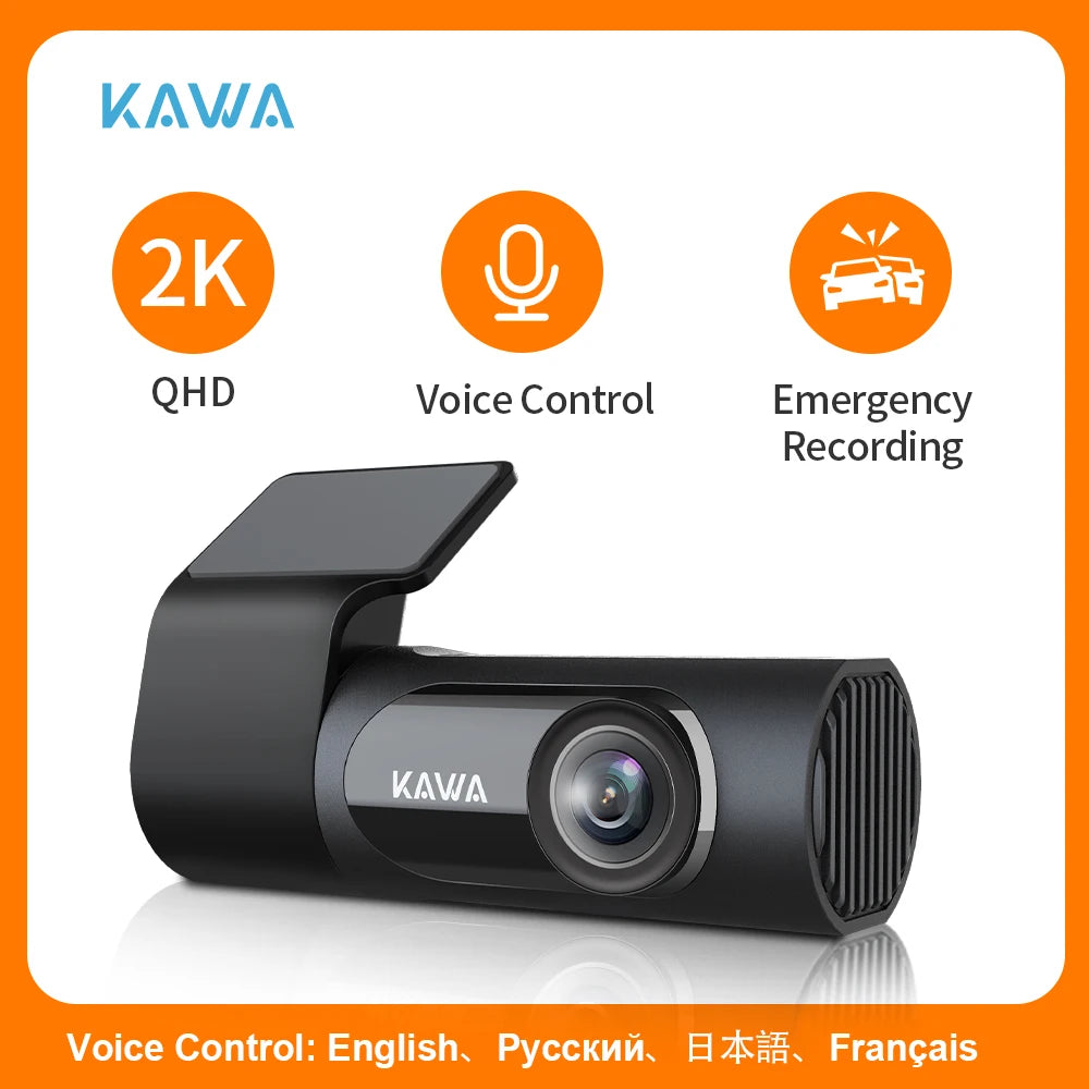 2K KAWA D6 Dash Cam WiFi Video Recorder with Voice Control