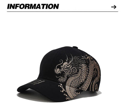 Chinese Dragon Pattern Baseball Cap - Unisex