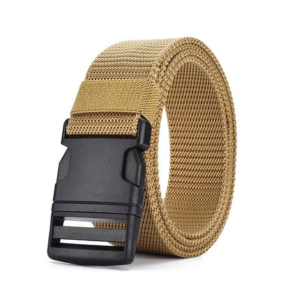 Men's High Quality Canvas Tactical Belt with Plastic Buckle