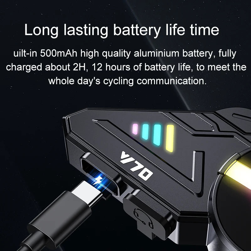 Y70 Bluetooth Motorcycle Helmet Headset with RGB Lights