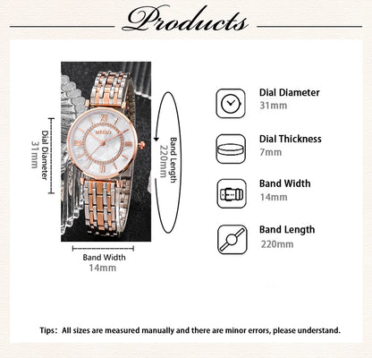 Luxury Crystal Women's Bracelet Watch - MEIBO HQ8016