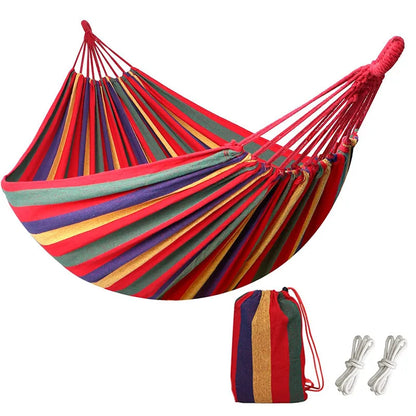 WESTTUNE Outdoor Canvas Hammock with Tree Ropes