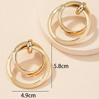 Gold Twisted Big Hoop Earrings for Women