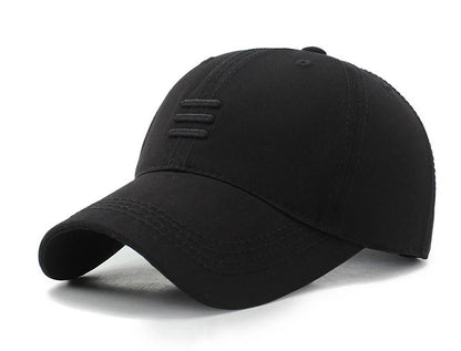 Three Horizontal Lines Embroidery Baseball Cap