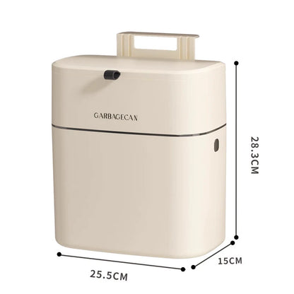 Stylish Hanging Trash Can - Large Capacity with Clamshell Lid