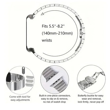 Stainless Steel Adjustable Watch Band for Apple Watch Ultra & Series