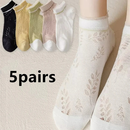 5 Pairs Cute Teddy Bear Ankle Socks for Women