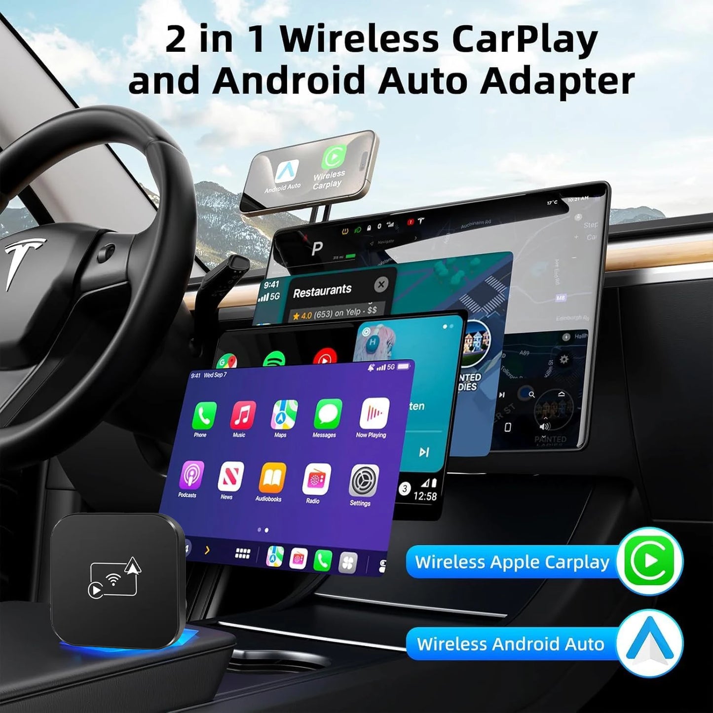 Wireless CarPlay & Android Auto Adapter for Toyota, Mazda, Nissan