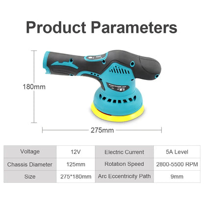 12V Cordless Car Polishing Machine - 380W Electric Sander