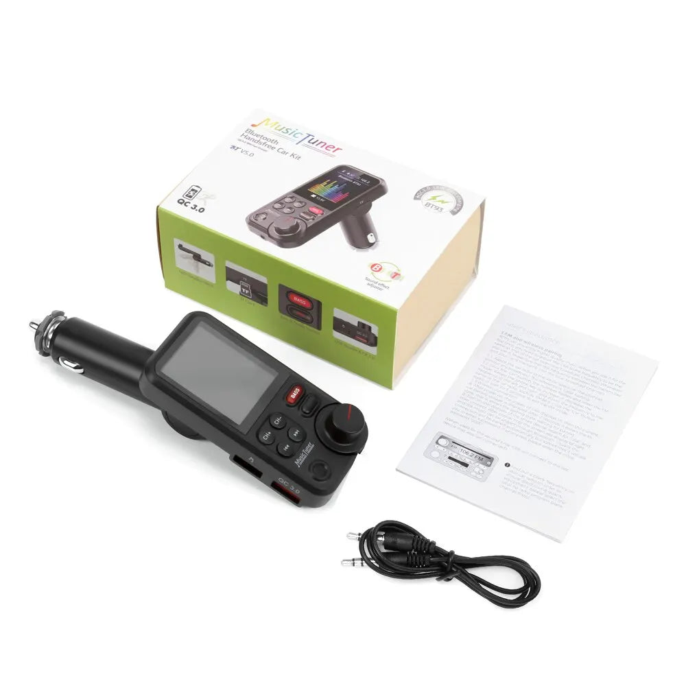 1.8 Inch Wireless Car Bluetooth FM Transmitter with QC3.0