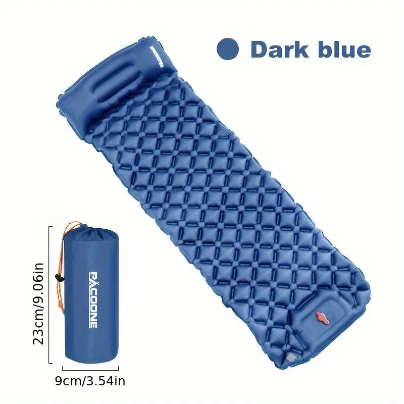 Inflatable TPU Sleeping Pad with Diamond Pillow for Camping