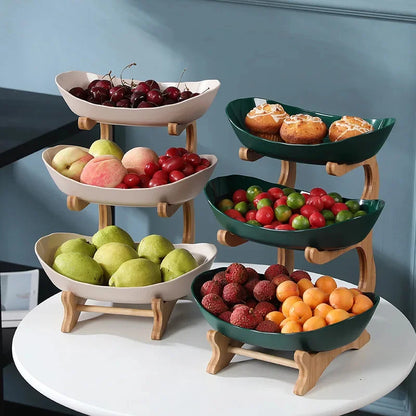 Partitioned Plastic Fruit Bowl and Cake Tray