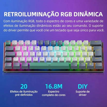 Machenike K500-B61 Mini Mechanical Keyboard - RGB ABNT2 Layout