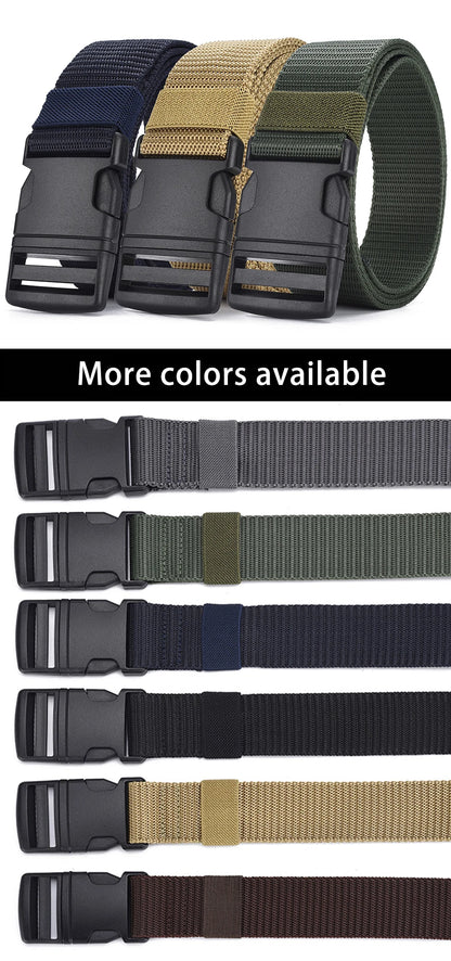 Men's High Quality Canvas Tactical Belt with Plastic Buckle