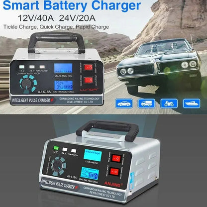 400W Smart Pulse Car Battery Charger - 12V/24V