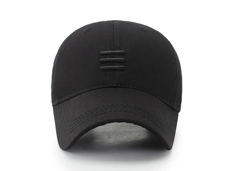 Three Horizontal Lines Embroidery Baseball Cap