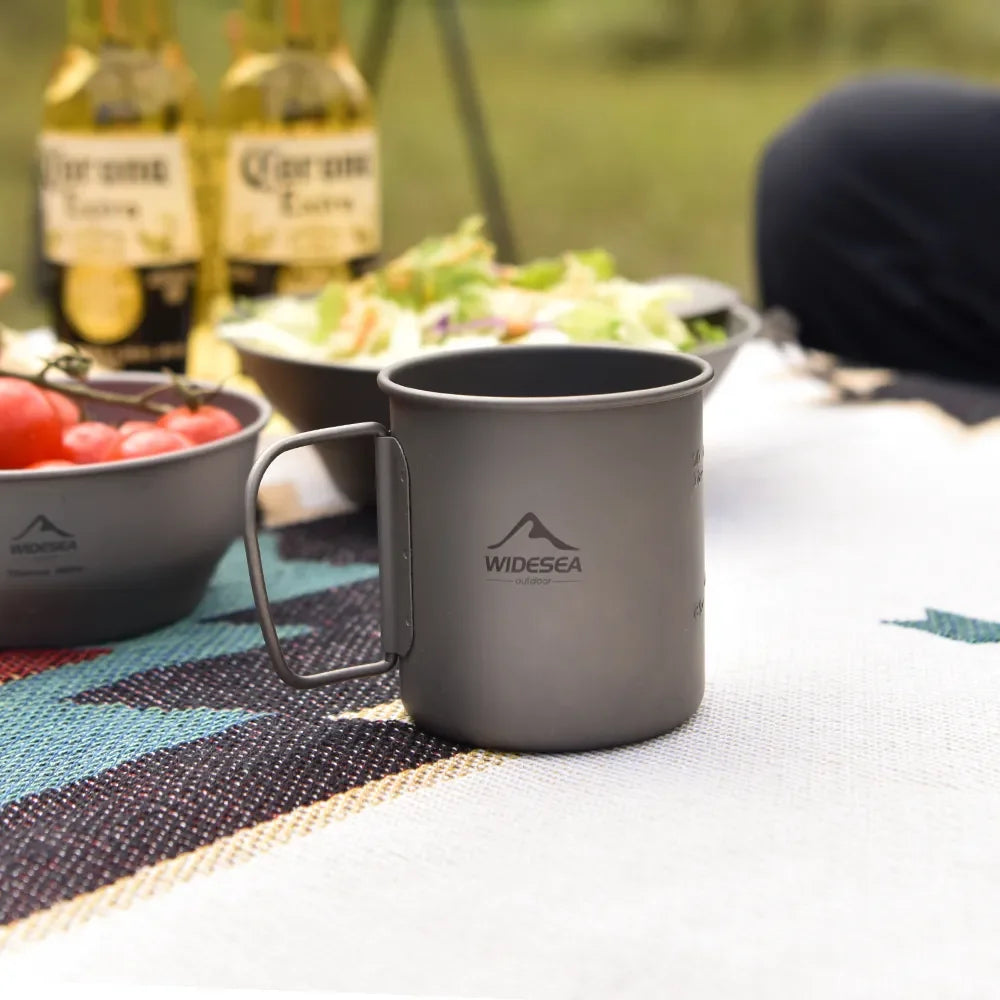 Widesea Titanium Camping Mug - Lightweight & Foldable