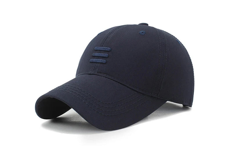 Three Horizontal Lines Embroidery Baseball Cap