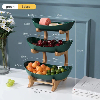 Partitioned Plastic Fruit Bowl and Cake Tray