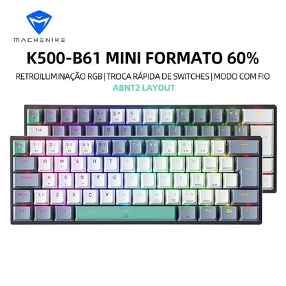 Machenike K500-B61 Mini Mechanical Keyboard - RGB ABNT2 Layout