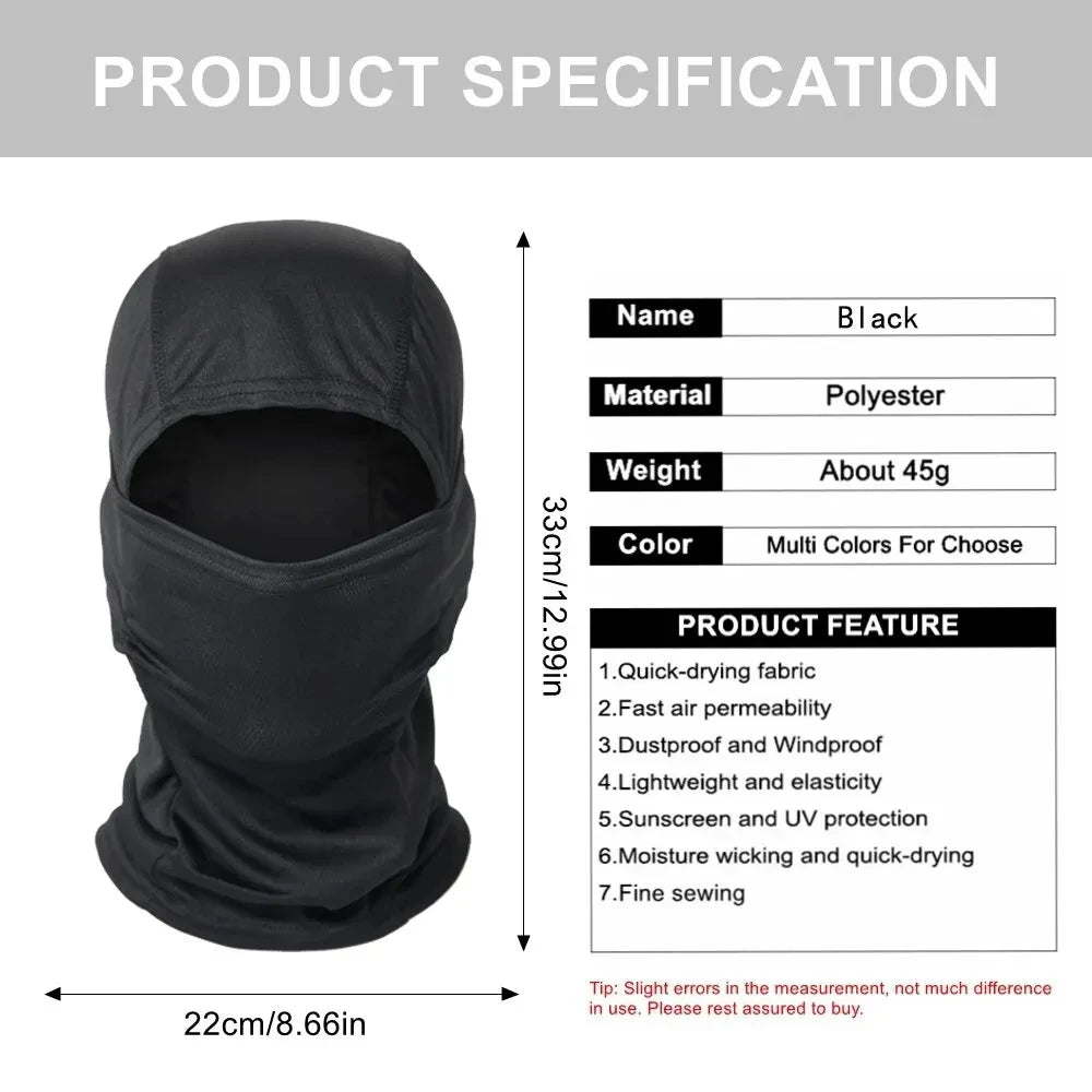 Tactical Balaclava - Windproof Full Face Neck Scarf for Outdoor Sports