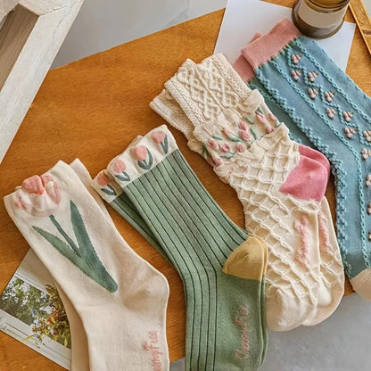 5 Pairs Cute Teddy Bear Ankle Socks for Women