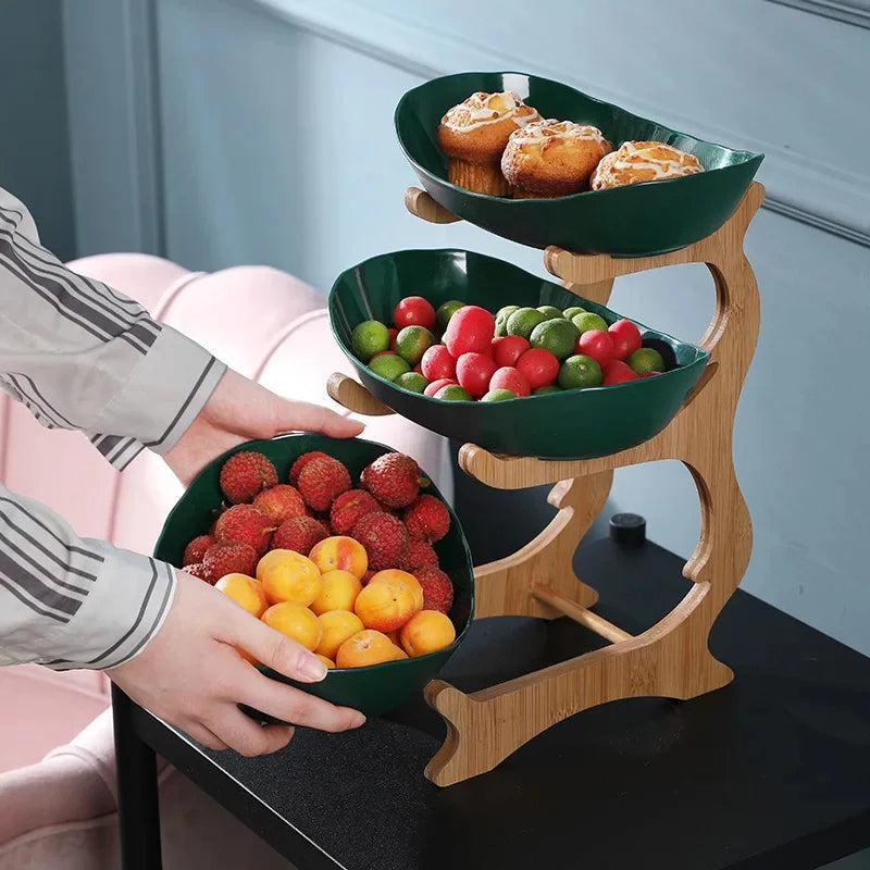 Partitioned Plastic Fruit Bowl and Cake Tray