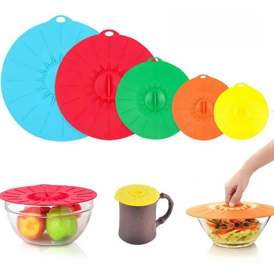 5pcs Eco-Friendly Silicone Food Preservation Covers