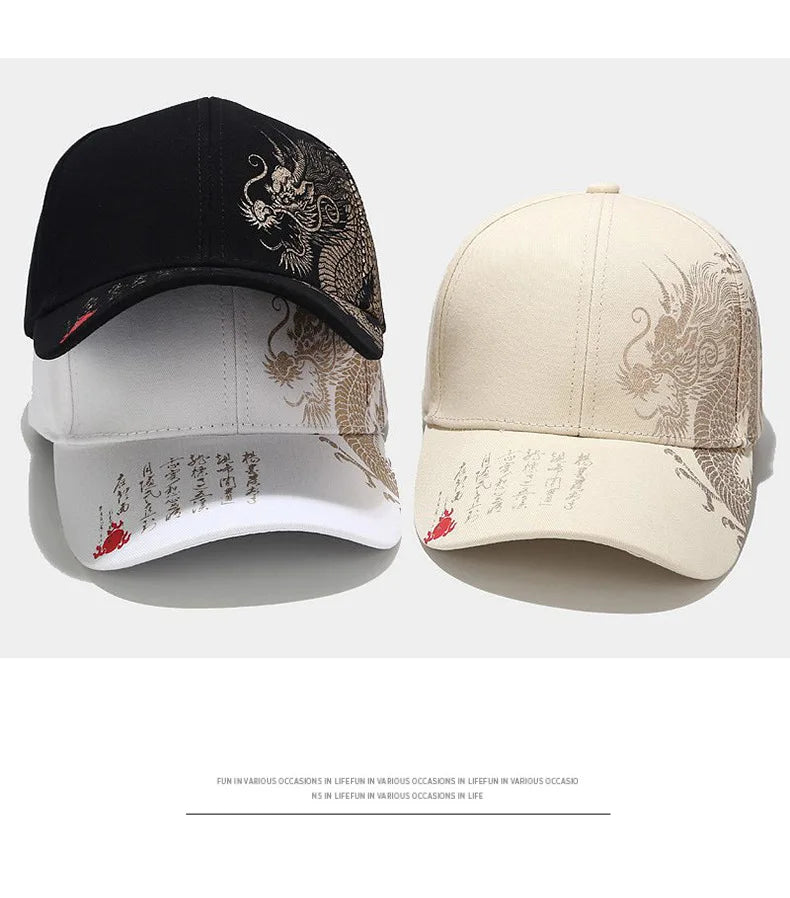 Chinese Dragon Pattern Baseball Cap - Unisex