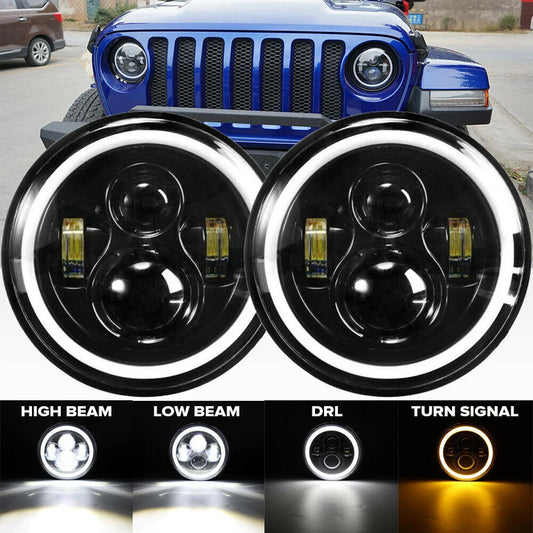 7" LED Headlights for Jeep Wrangler JK TJ Suzuki Samurai Off-Road