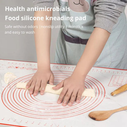 40X50CM Eco-Friendly Silicone Dough Mat - White & Red