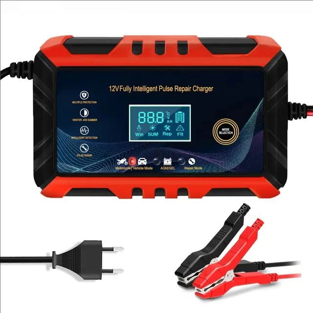 Intelligent Pulse Car Battery Charger with LCD Display