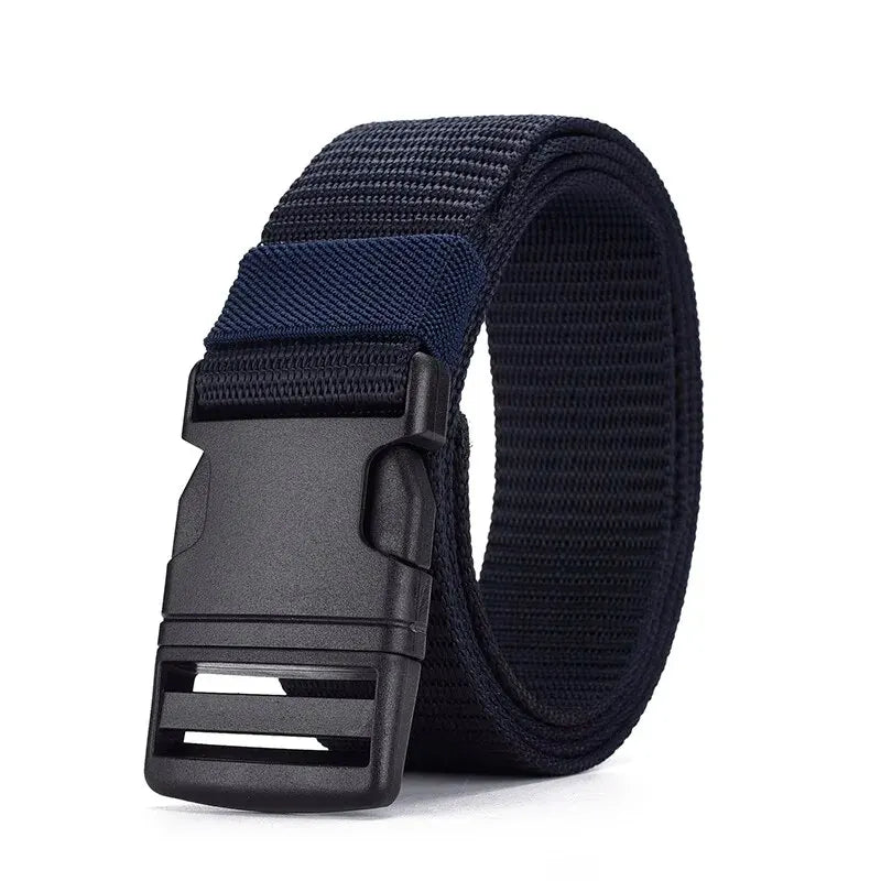 Men's High Quality Canvas Tactical Belt with Plastic Buckle