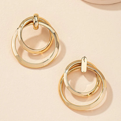 Gold Twisted Big Hoop Earrings for Women