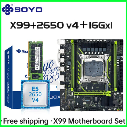 SOYO X99 Motherboard Set with Intel Xeon E5 2650 V4 & 16GB RAM