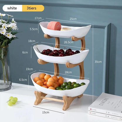 Partitioned Plastic Fruit Bowl and Cake Tray