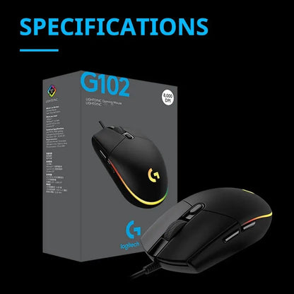 Logitech G102 Wired Gaming Mouse - 8000 DPI RGB Customizable