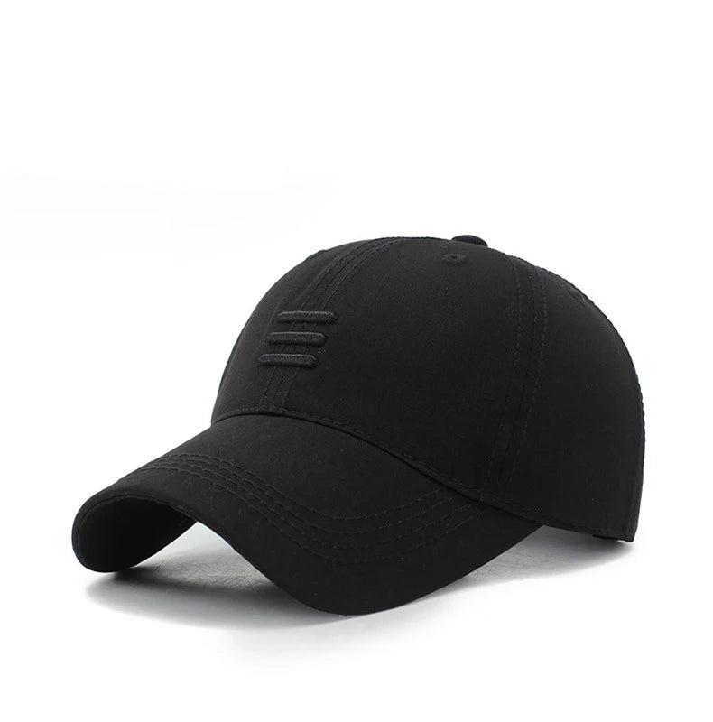 Three Horizontal Lines Embroidery Baseball Cap