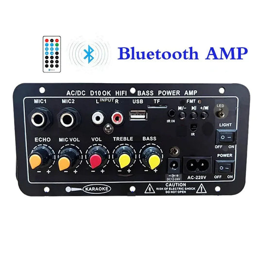 Bluetooth Audio Amplifier Board 30-120W with Dual Mic Support