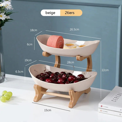 Partitioned Plastic Fruit Bowl and Cake Tray