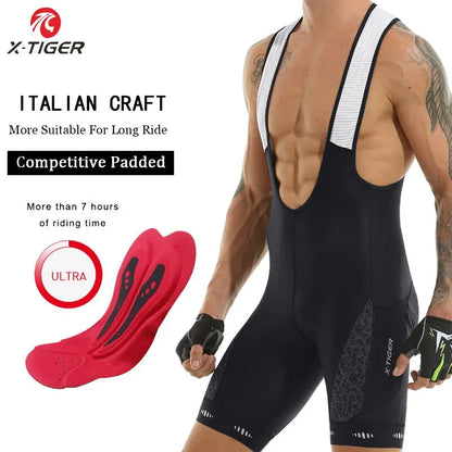 Men's Cycling Bib Shorts with 5D Gel Pad and Pockets