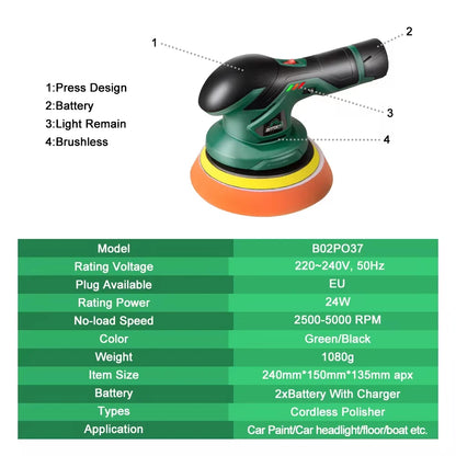 BATOCA Cordless 12V Dual Action Car Polisher