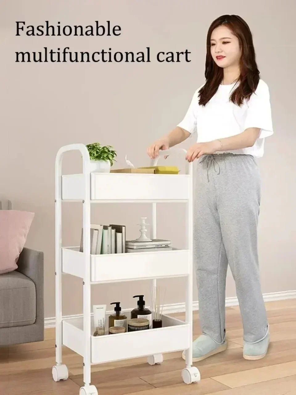 Movable Multi-Function Storage Rack with Wheels