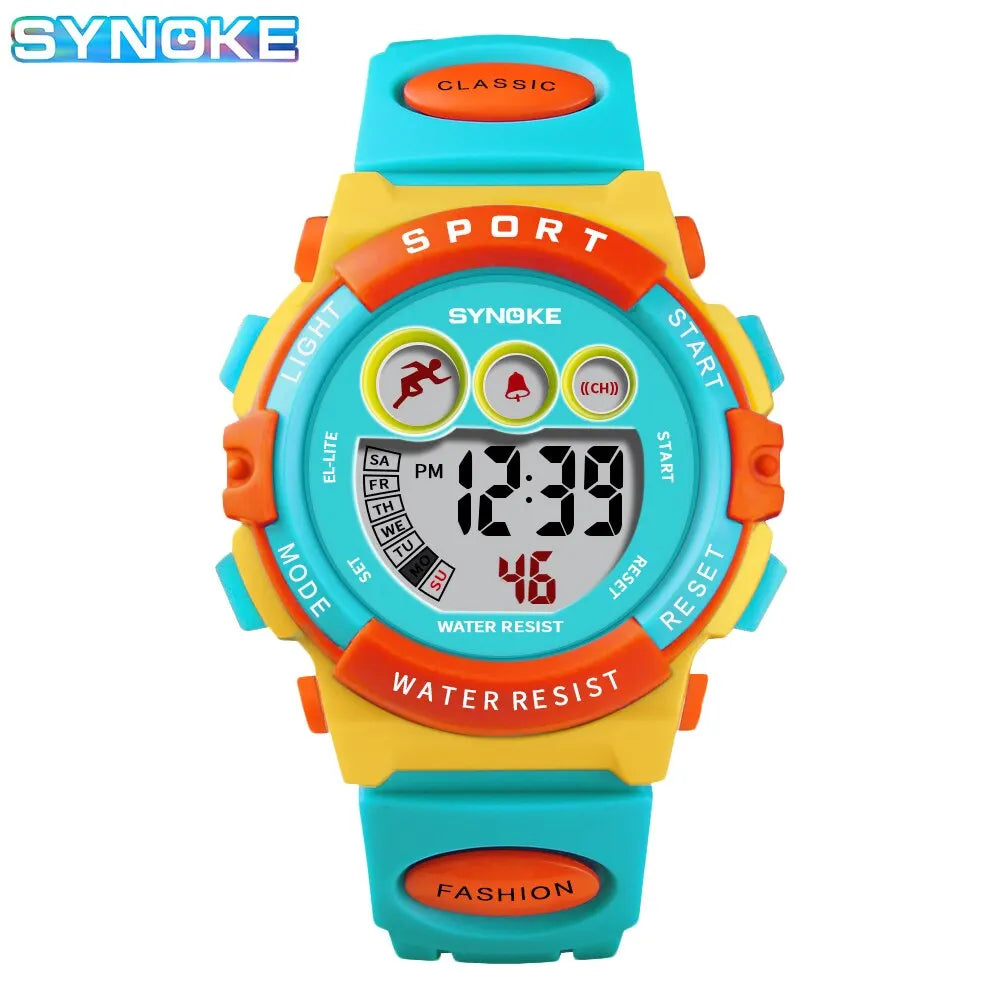 SYNOKE Kids Colorful Digital Sport Watch - Waterproof & Stylish