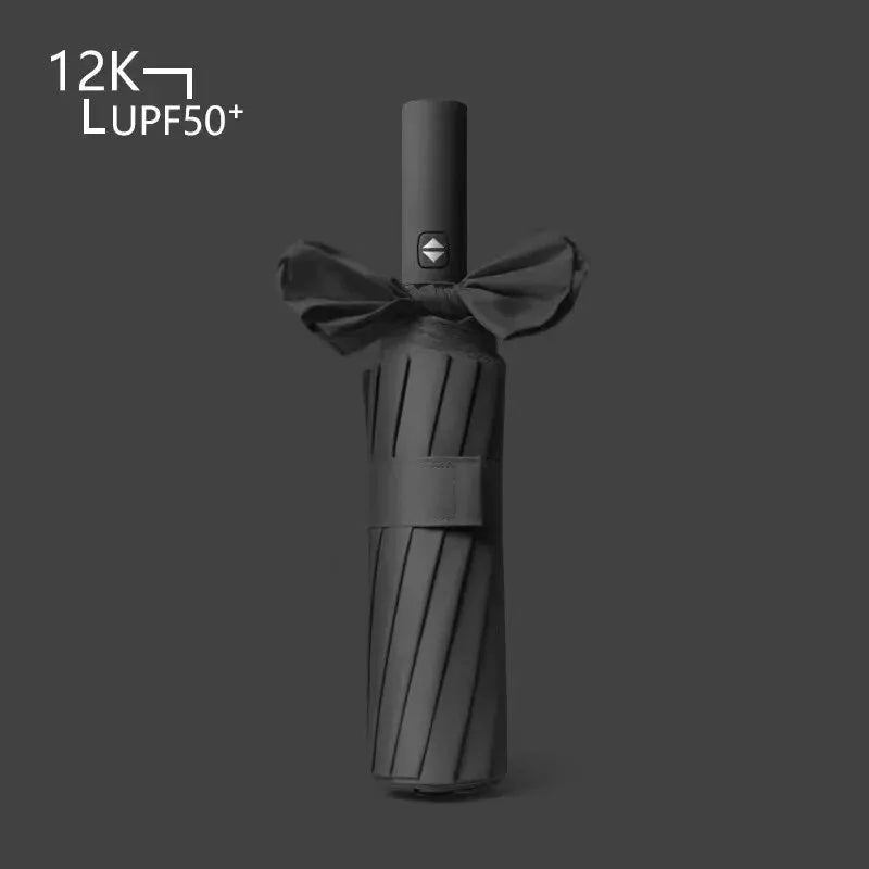 12 Bone Black Glue Fully Automatic Umbrella